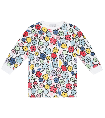 Stella Mccartney Kids' Floral Cotton Sweatshirt Dress In Multicoloured