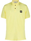 Stone Island Logo Patch Polo Shirt In Yellow