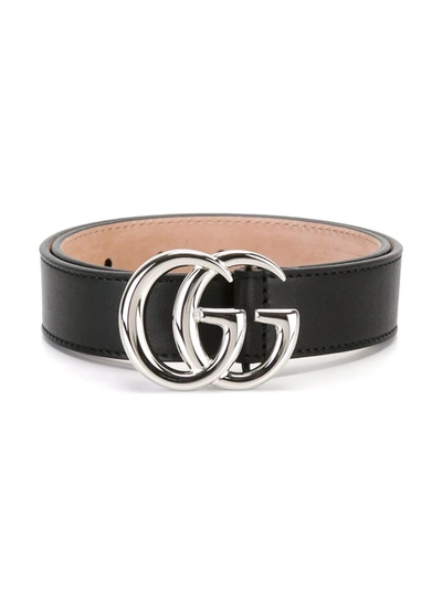 Gucci Kids' Gg Buckle Belt In Black