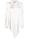 Saint Laurent Tie-up Long-sleeved Shirt In White