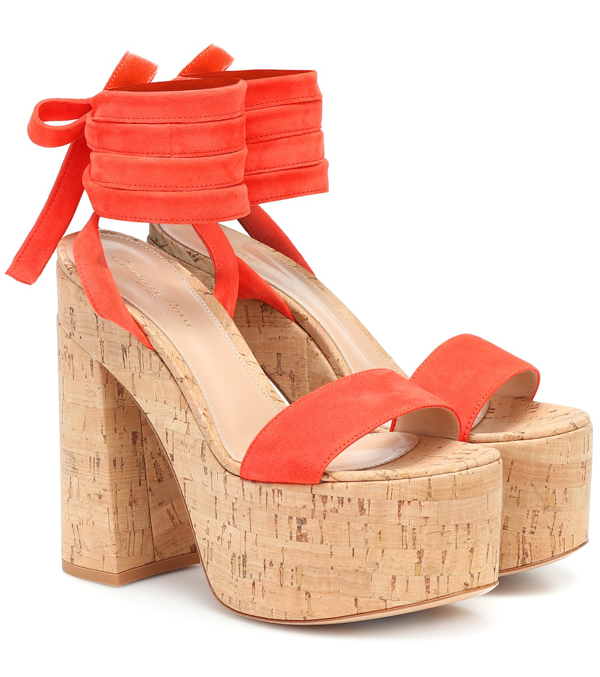 orange platform sandals