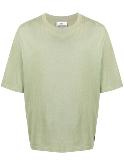 Ami Alexandre Mattiussi Logo Patch T-shirt In Green