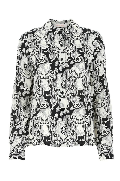 See By Chloé Viscose And Silk Shirt In Black And White In Multi
