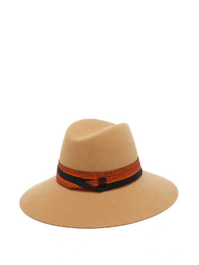Maison Michel Kate Wool-felt Fedora Hat In Sugar+brown