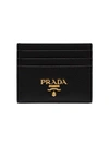 Prada Textured-leather Cardholder In Black