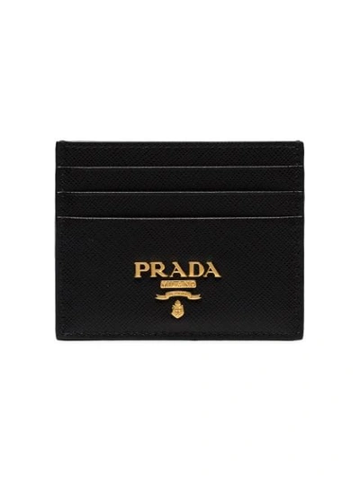 Prada Textured-leather Cardholder In Black