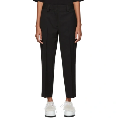 Acne Studios Str02 Cropped Grain-de-poudre Trousers In Black