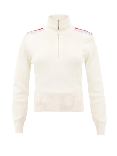 Cordova Are Striped Ribbed Merino Wool Sweater In White
