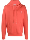 Ami Alexandre Mattiussi Ami De Coeur Patch Hooded Sweater In Red