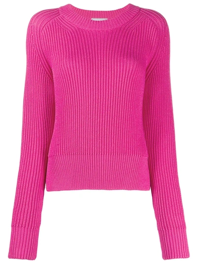 Ami Alexandre Mattiussi Crew-neck Knitted Jumper In Pink