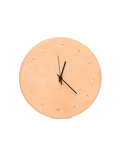 Hender Scheme Natural Leather Clock In Neutrals