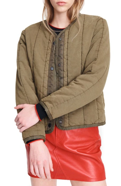 Rag & Bone Quilted Liner Jacket In Bright Olive