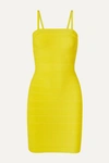 Herve Leger Icon Banded Sheath Dress In Bright Yellow