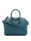 Givenchy Mini Antigona Sugar Leather Satchel In Oil Blue