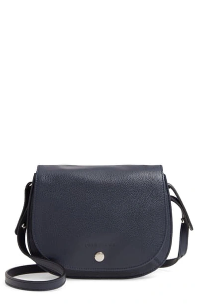 Longchamp Small Le Foulonne Leather Crossbody Bag In Navy
