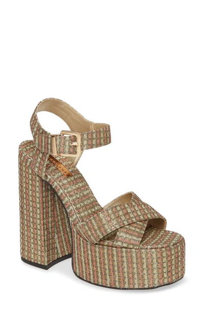 Topshop Rudy Platform Heel In Beige Multi