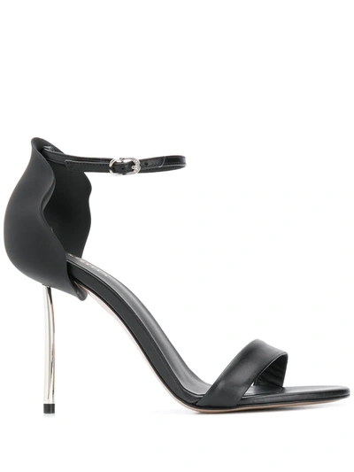 Le Silla Metal Heel Sandals In Black