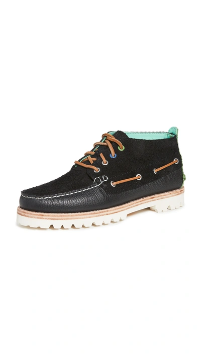 Sperry Cloud Chukka Corduroy Leather Boots In Black