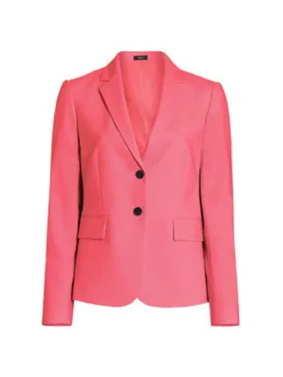 Theory Carissa Wool-blend Blazer In Watermelon