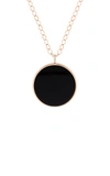 Ginette Ny Women's Jumbo Ever 18k Rose Gold Onyx Disc Necklace In Black
