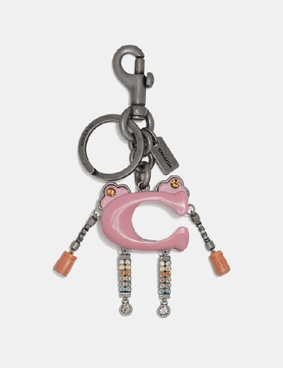 Coach Signature Monster Bag Charm - Women's In Silver/pink