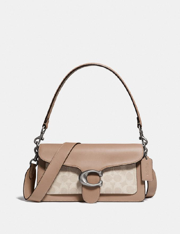 Coach Tabby Shoulder Bag 26 With Signature Canvas Women's In Light
