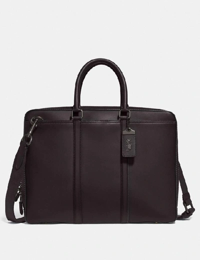 Coach Metropolitan Slim Brief In Black Copper/oak