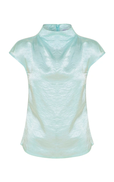 Anna Quan Krista Satin Top In Light Blue