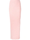 Anna Quan Ruby Ribbed Cotton Maxi Skirt In Pink