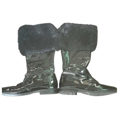Pre-owned Escada Leather Boots In Black