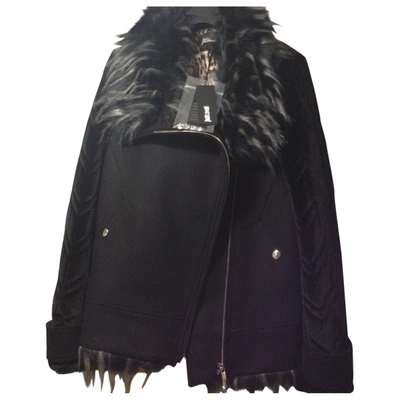 Pre-owned Just Cavalli Faux Fur Jacket In Black