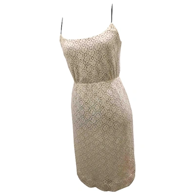 Pre-owned Jcrew Mid-length Dress In Ecru