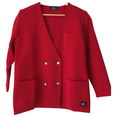 Pre-owned Saint James Wool Cardi Coat In Red