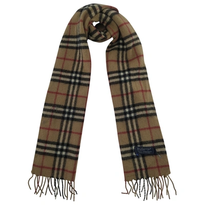 Pre-owned Burberry Wool Scarf In Camel