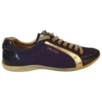 Pre-owned Prada Cloth Trainers In Purple