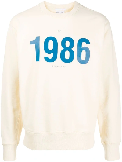 Helmut Lang 1986 Masc Crew Neck Sweatshirt In White Sand