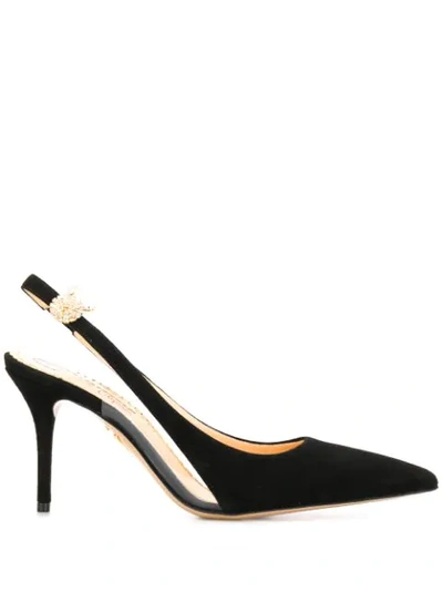 Charlotte Olympia Pointed Toe Slingback Pumps In Black
