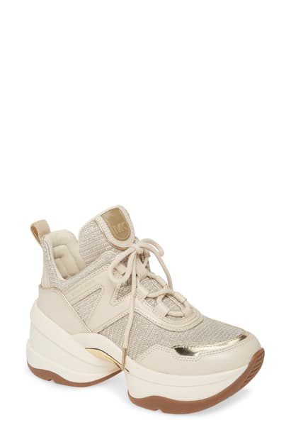olympia glitter and leather trainer