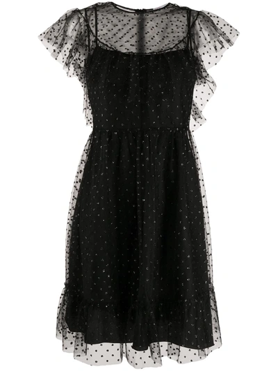black tie mother of the bride dresses Widow Mesh Overlay Grommet Mini Dress main image 1