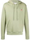 Ami Alexandre Mattiussi Ami De Coeur Patch Hoodie In Green