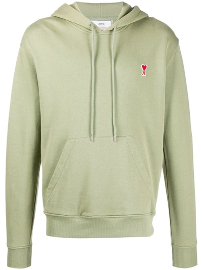 Ami Alexandre Mattiussi Ami De Coeur Patch Hoodie In Green