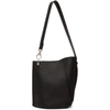 Lanvin Medium Asymmetrical Leather Bucket Bag In Black
