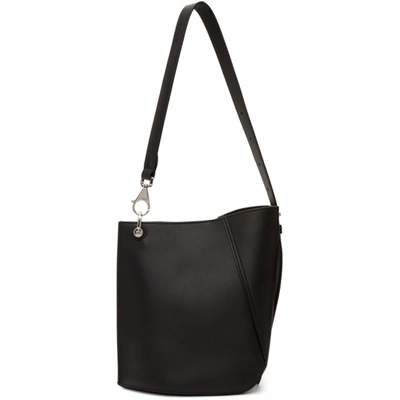 Lanvin Medium Asymmetrical Leather Bucket Bag In Nero