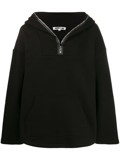 Mcq By Alexander Mcqueen Logo Zip-up Cotton Hoodie In Black