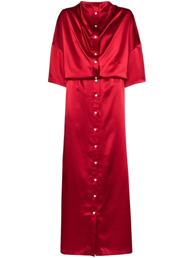 Y/project Infinity Button-down Maxi Dress In Red