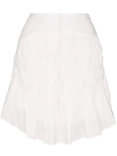 Isabel Marant Sidney Lace Ruffled Hem Skirt In White