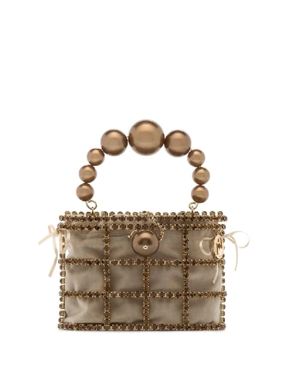 Rosantica Holli Crystal Bracelet Bag In Brown