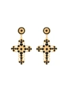 Dolce & Gabbana Crystal-embellished Cross Earrings In Black