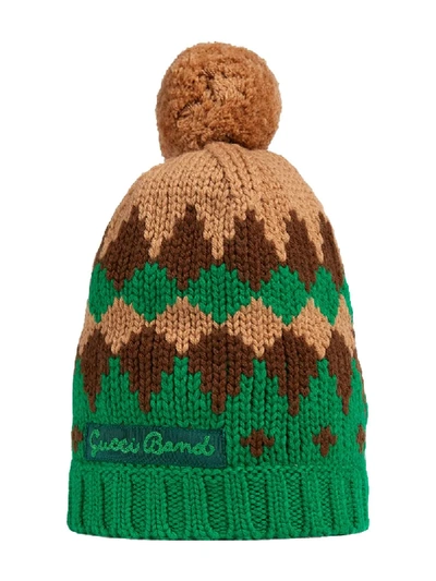 Gucci Kids' Children's Geometric Wool Hat In Green