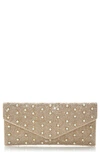 Judith Leiber Envelope Pearly Beaded Clutch Bag In Silver
